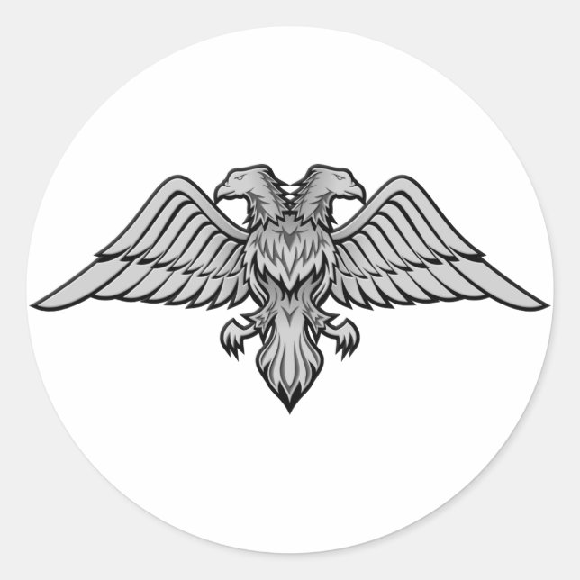 Double headed eagle classic round sticker (Front)