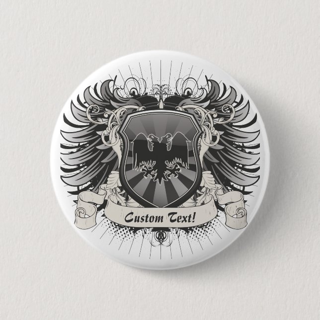 Double Headed Eagle Crest Pinback Button (Front)