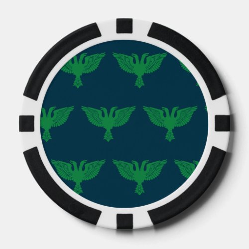 Double Headed Eagle Green Blue Poker Chips