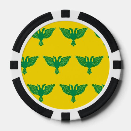 Double Headed Eagle Green Yellow Poker Chips