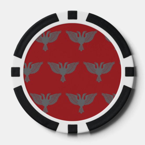 Double Headed Eagle Grey Red Poker Chips
