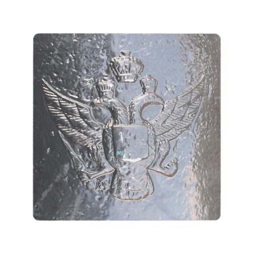 Double-Headed Eagle on Cannon Metal Print