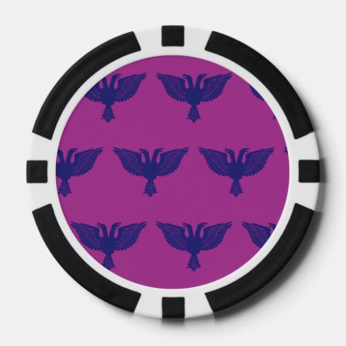 Double Headed Eagle Purple Magents Poker Chips