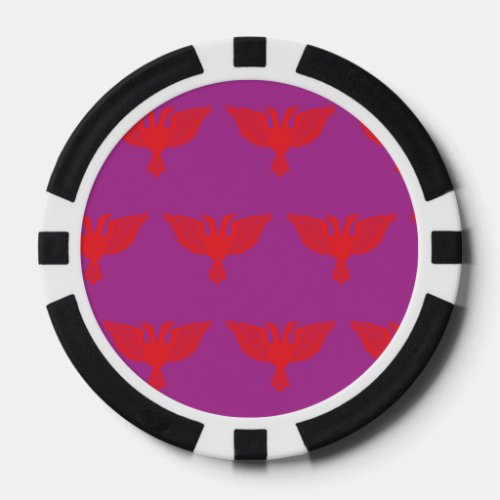 Double Headed Eagle Red Magenta Poker Chips