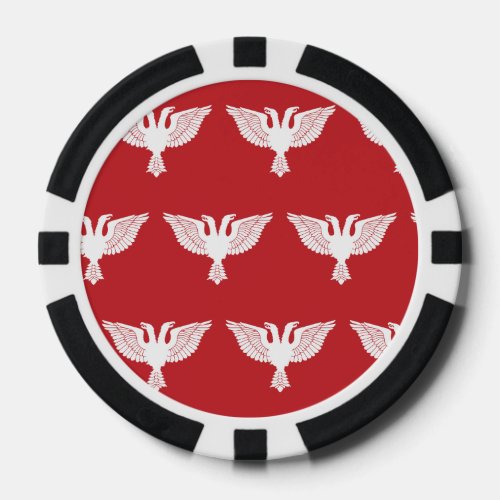 Double Headed Eagle  White Red Poker Chips
