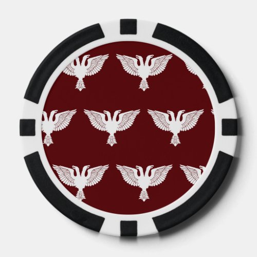 Double Headed Eagle White Red Poker Chips