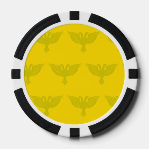 Double Headed Eagle Yellow Poker Chips
