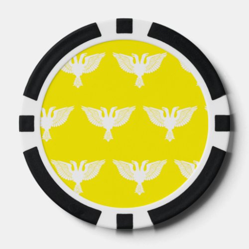 Double Headed Eagle Yellow White Poker Chips