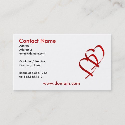 Double Heart Business Card