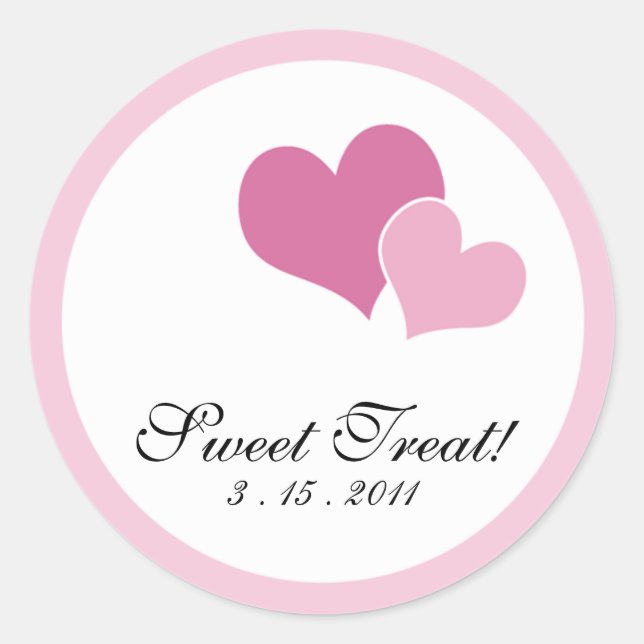 Double Heart Invitation Seals - Pink (Front)