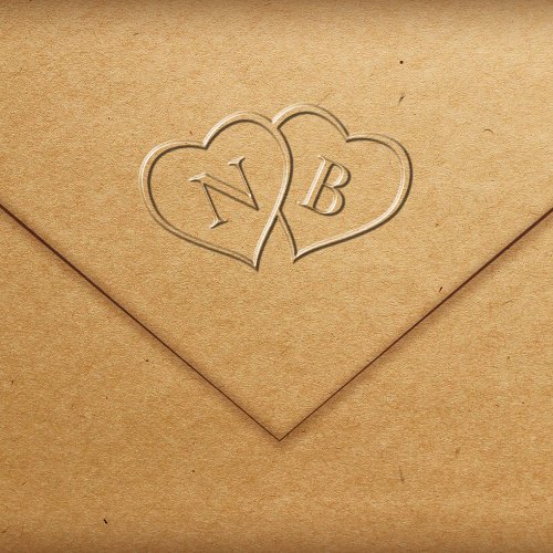 Double Heart Monogram Wedding Embosser