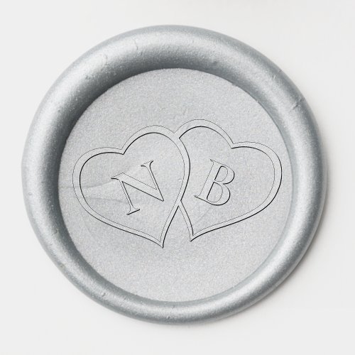 Double Heart Monogram Wedding Wax Seal Stamp