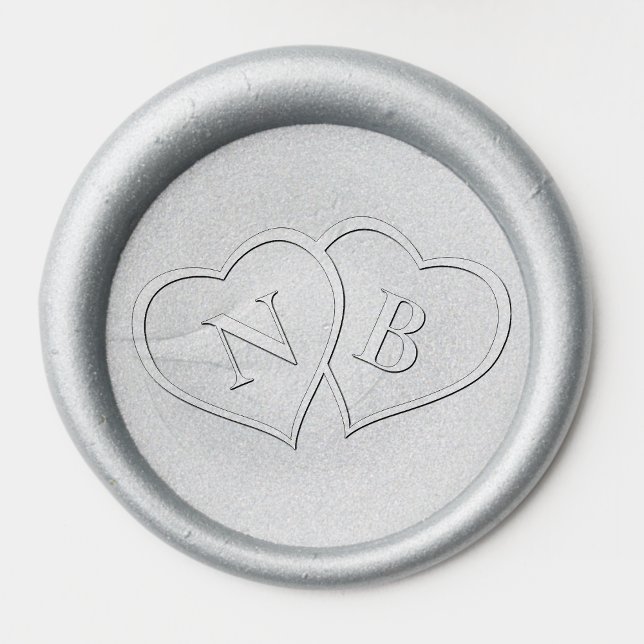 Double Heart Monogram Wedding Wax Seal Stamp (Double Heart Monogram Wedding Wax Seal Stamp
)