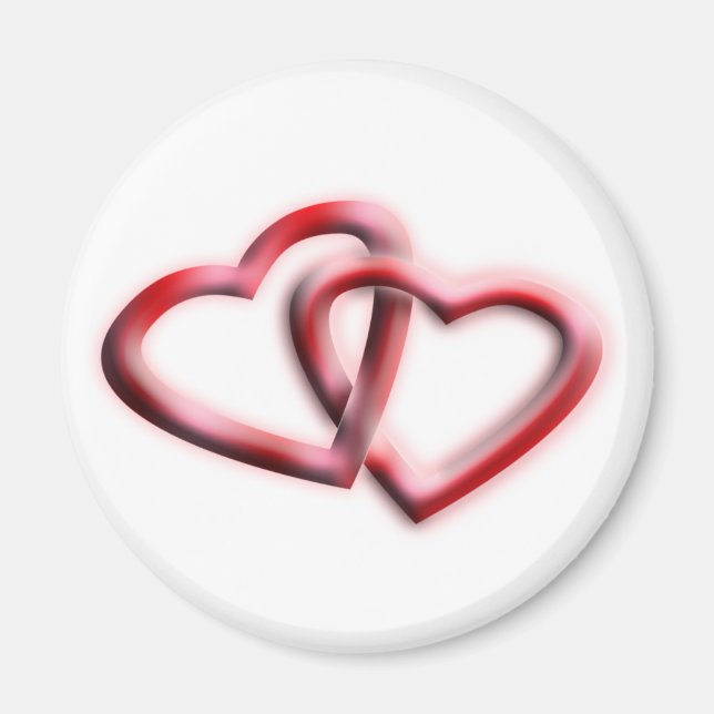 Double Heart Valentine's Day Gift Magnet (Front)