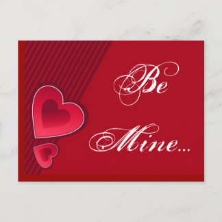 Double Hearts Be Mine Postcard