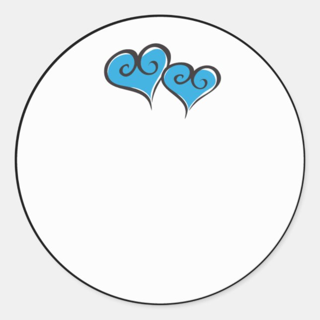 double hearts classic round sticker (Front)