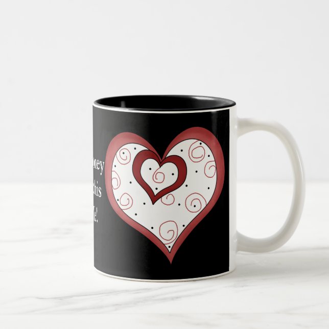Double Hearts D1 - Customizable Love Coffee Mug (Right)