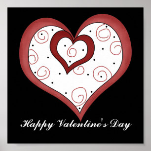Double Hearts D1 - Customizable Love Sign/Poster Poster