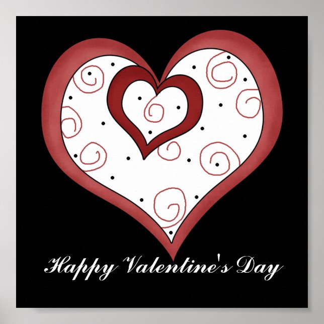 Double Hearts D1 - Customizable Love Sign/Poster Poster (Front)