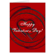 Double Hearts Happy Valentine's Day In White I