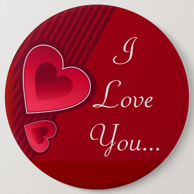 Double Hearts I Love You Button (Front)