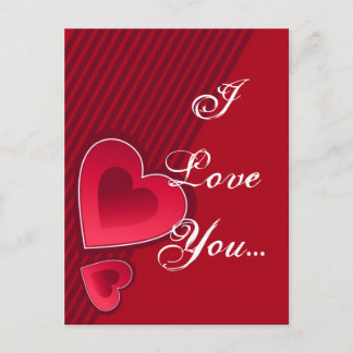 Double Hearts I Love You Postcard