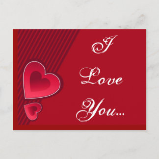 Double Hearts I Love You Postcard