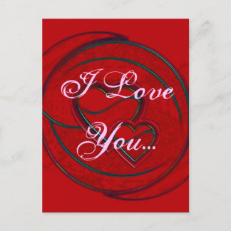 Double Hearts I Love You Postcard