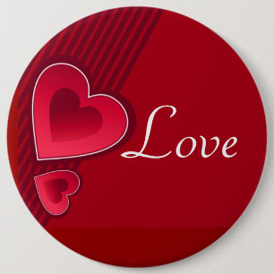 Double Hearts Love Pinback Button