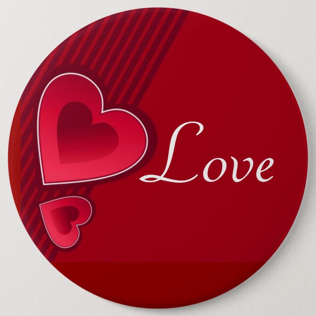 Double Hearts Love Pinback Button (Front)