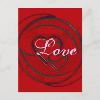 Double Hearts Love Postcard
