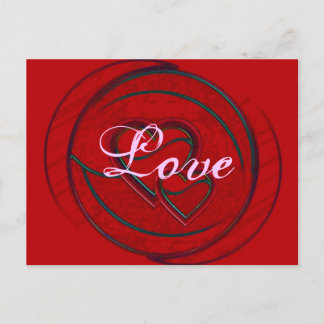 Double Hearts Love Postcard