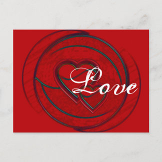 Double Hearts Love Postcard