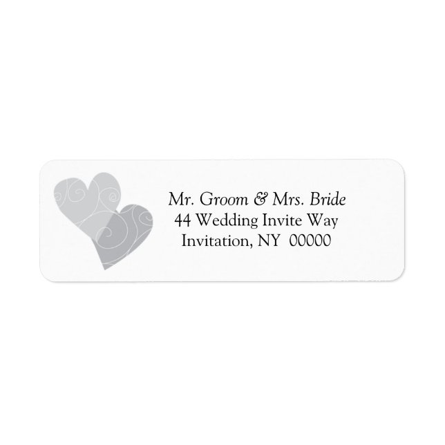 Double Hearts Return Address Label Stickers (Front)