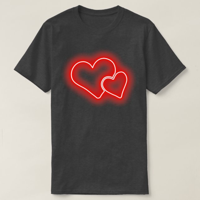 Double Hearts Valentines Day Love Romc T-Shirt (Design Front)