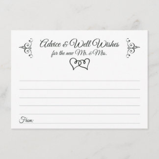 Double Hearts Wedding Advice and Well Wishes Cards