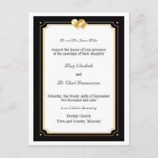 Double Hearts Wedding Invitation