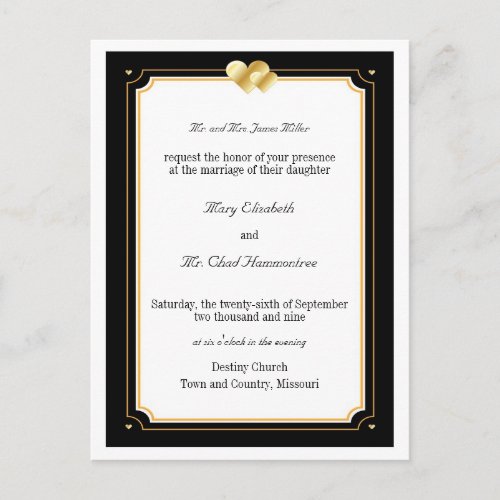 Double Hearts Wedding Invitation