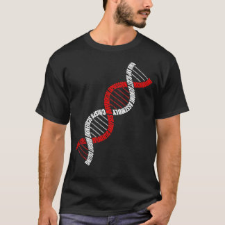 Double Helix DNA Bioinformatics word cloud T-Shirt