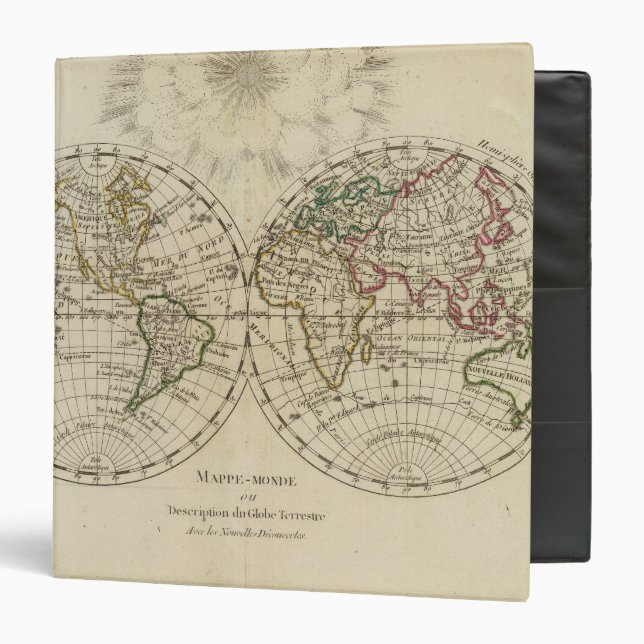 Double hemisphere map 3 ring binder (Front/Inside)