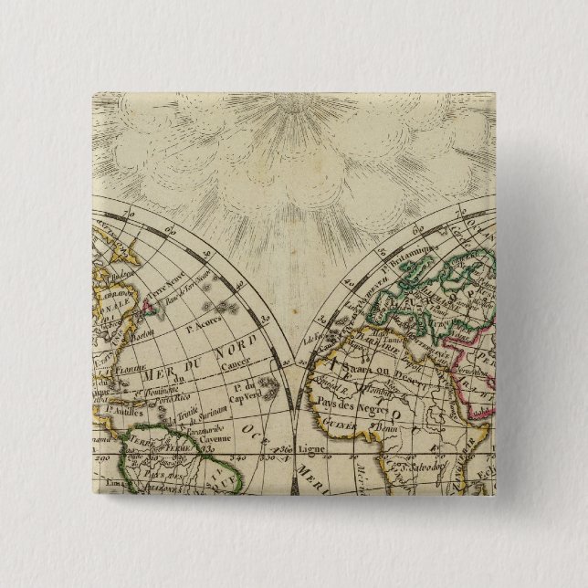 Double hemisphere map button (Front)
