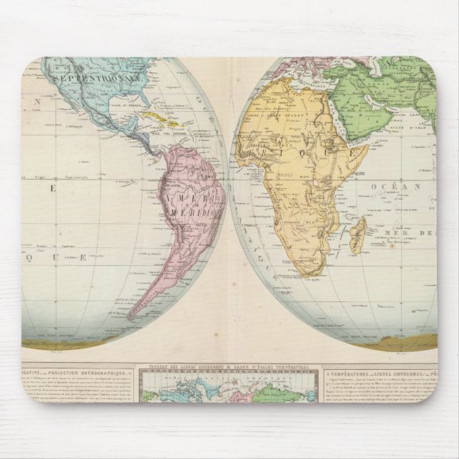 Double Hemisphere Map of the Climate Mouse Pad (Front)