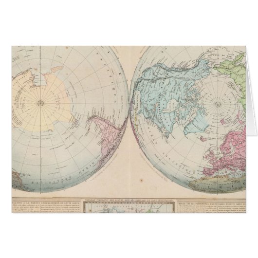 Double Hemisphere Map of the World Cards (Front Horizontal)