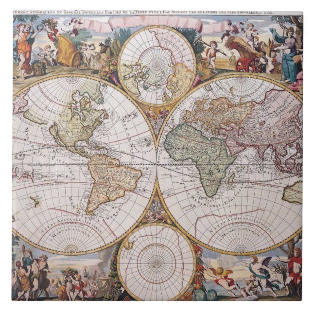 Double Hemisphere Polar Map Tile (Front)