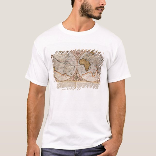 Double Hemisphere World Map, 1587 T-Shirt (Front)