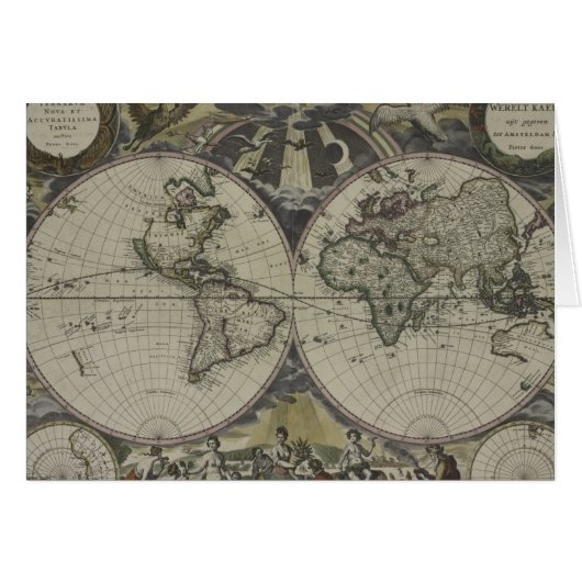 Double Hemisphere World Map | 1672 Cards (Front Horizontal)