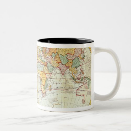 Double Hemisphere World Map Two_Tone Coffee Mug