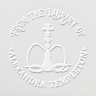 Double Hookah Waterpipe Library Book Name Embosser