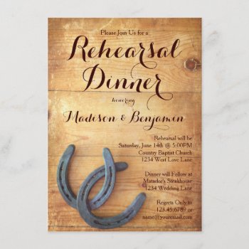 Double Horseshoes Rehearsal Dinner Invitations by RusticCountryWedding at Zazzle