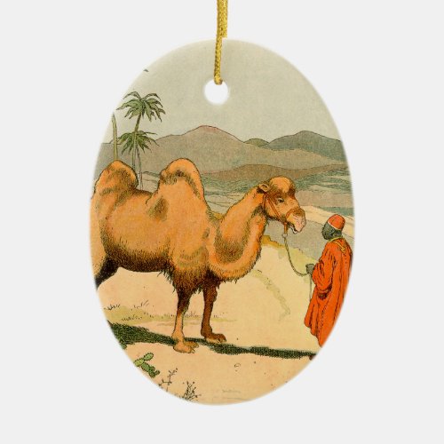 Double_Hump Camel in the Desert Ceramic Ornament